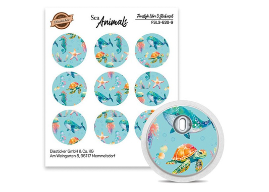 Sticker Freestyle libre capteur - animaux marins